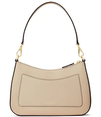 Lauren Ralph Lauren Danni 26 Medium Crosshatch Leather Shoulder Bag