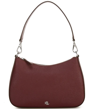 Lauren Ralph Lauren Danni 26 Medium Crosshatch Leather Shoulder Bag