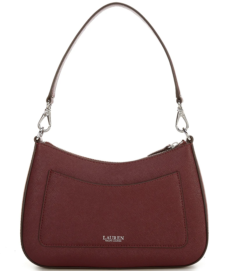 Lauren Ralph Lauren Danni 26 Medium Crosshatch Leather Shoulder Bag