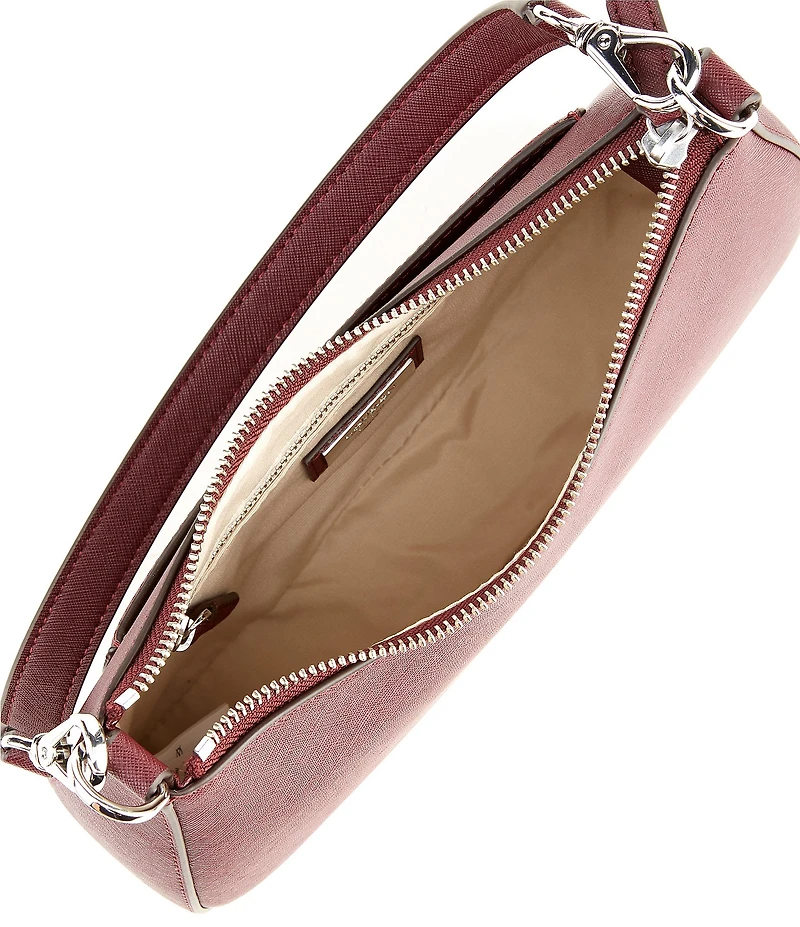 Lauren Ralph Lauren Danni 26 Medium Crosshatch Leather Shoulder Bag
