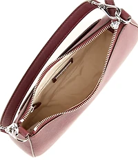 Lauren Ralph Lauren Danni 26 Medium Crosshatch Leather Shoulder Bag