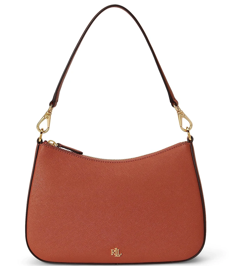 Lauren Ralph Lauren Danni 26 Medium Crosshatch Leather Shoulder Bag
