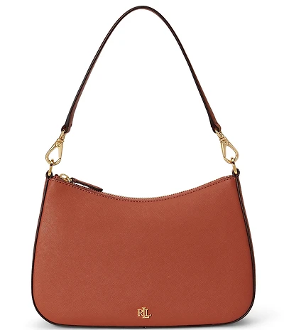 Lauren Ralph Lauren Danni 26 Medium Crosshatch Leather Shoulder Bag