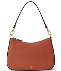 Lauren Ralph Lauren Danni 26 Medium Crosshatch Leather Shoulder Bag