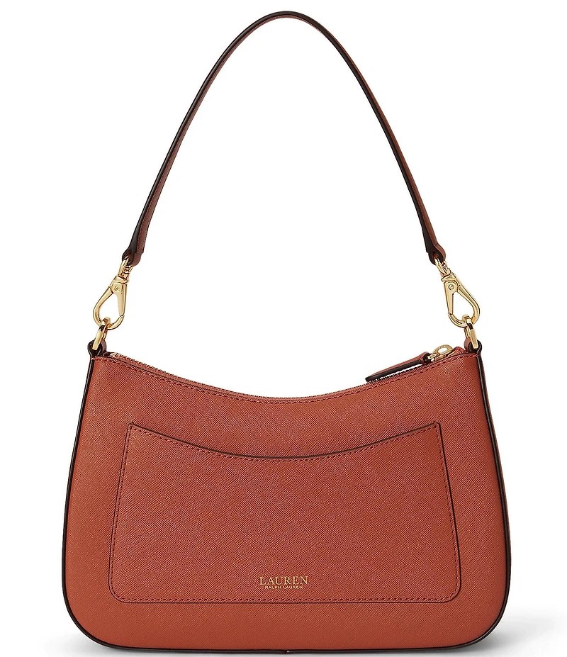 Lauren Ralph Lauren Danni 26 Medium Crosshatch Leather Shoulder Bag