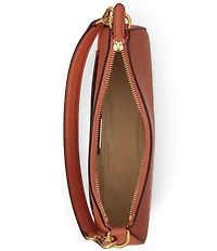 Lauren Ralph Lauren Danni 26 Medium Crosshatch Leather Shoulder Bag