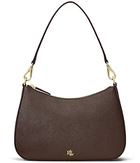 Lauren Ralph Lauren Danni 26 Medium Crosshatch Leather Shoulder Bag