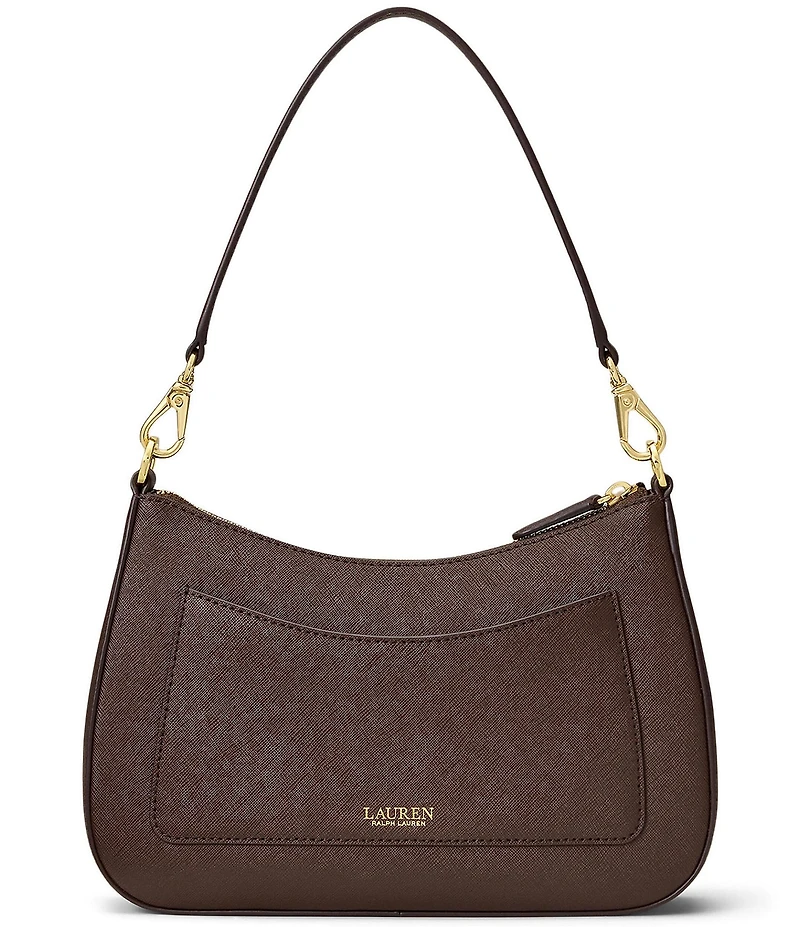 Lauren Ralph Lauren Danni 26 Medium Crosshatch Leather Shoulder Bag