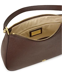 Lauren Ralph Lauren Danni 26 Medium Crosshatch Leather Shoulder Bag