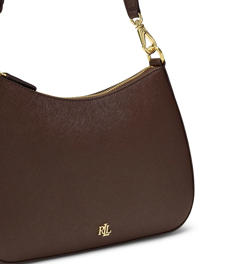 Lauren Ralph Lauren Danni 26 Medium Crosshatch Leather Shoulder Bag