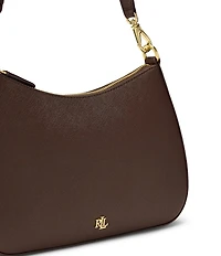 Lauren Ralph Lauren Danni 26 Medium Crosshatch Leather Shoulder Bag