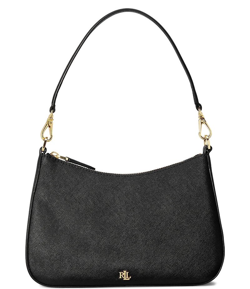 Lauren Ralph Lauren Danni 26 Medium Crosshatch Leather Shoulder Bag