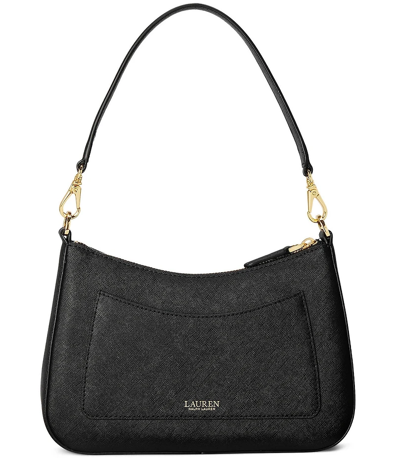 Lauren Ralph Lauren Danni 26 Medium Crosshatch Leather Shoulder Bag