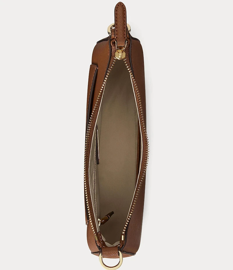 Lauren Ralph Lauren Danni 26 Medium Crosshatch Leather Shoulder Bag