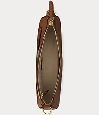 Lauren Ralph Lauren Danni 26 Medium Crosshatch Leather Shoulder Bag