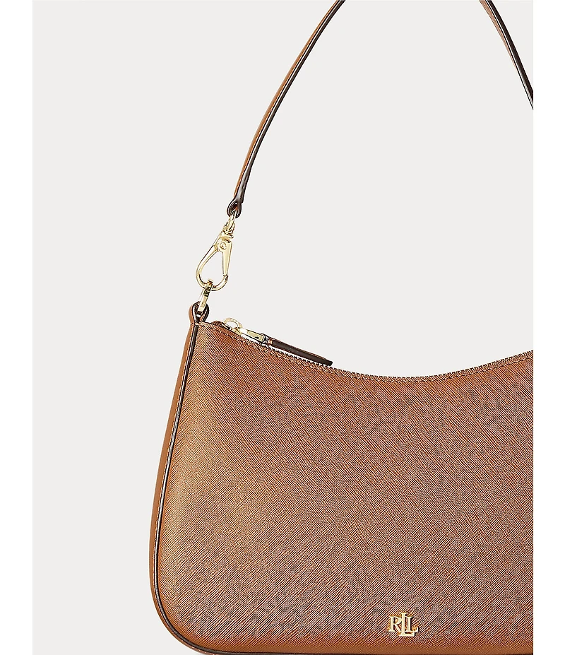 Lauren Ralph Lauren Danni 26 Medium Crosshatch Leather Shoulder Bag