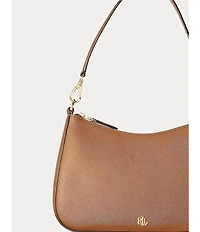 Lauren Ralph Lauren Danni 26 Medium Crosshatch Leather Shoulder Bag