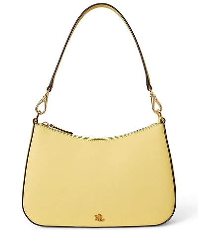 Lauren Ralph Lauren Danni 26 Medium Crosshatch Leather Shoulder Bag
