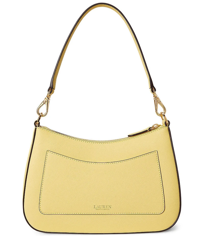 Lauren Ralph Lauren Danni 26 Medium Crosshatch Leather Shoulder Bag
