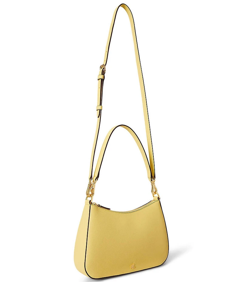 Lauren Ralph Lauren Danni 26 Medium Crosshatch Leather Shoulder Bag