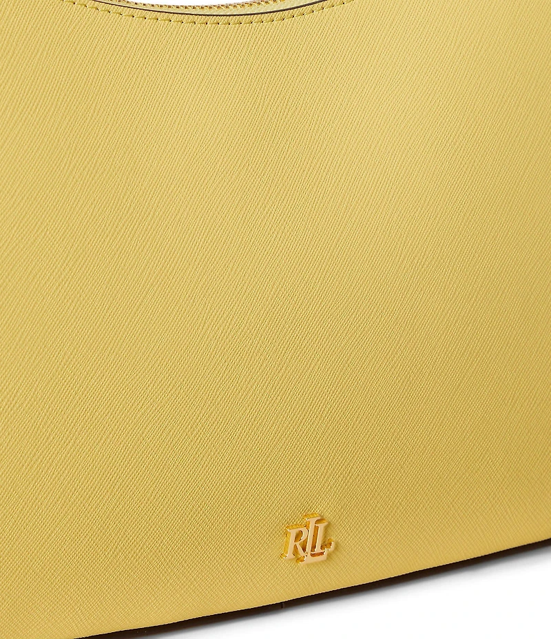 Lauren Ralph Lauren Danni 26 Medium Crosshatch Leather Shoulder Bag