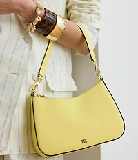 Lauren Ralph Lauren Danni 26 Medium Crosshatch Leather Shoulder Bag
