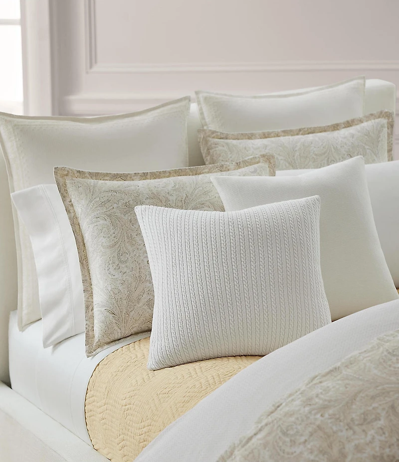 Lauren Ralph Lauren Delphine Cable-Knit Decorative Square Throw Pillow