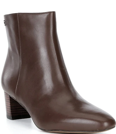 Lauren Ralph Lauren Demi Leather Stack Heel Booties