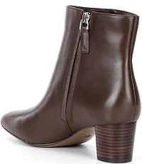 Lauren Ralph Lauren Demi Leather Stack Heel Booties
