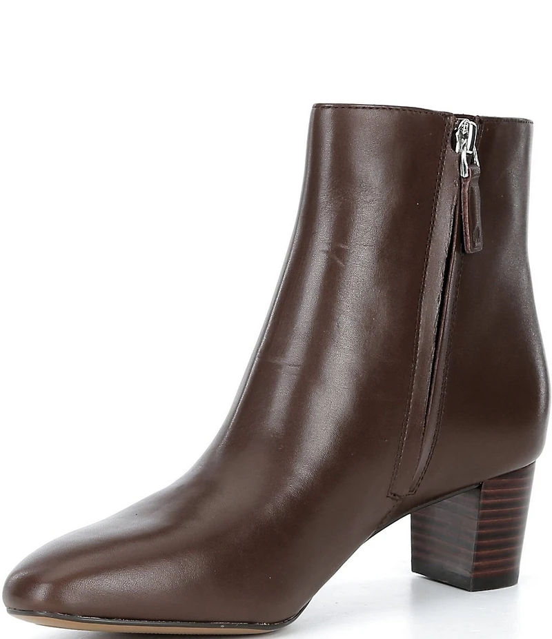 Lauren Ralph Lauren Demi Leather Stack Heel Booties
