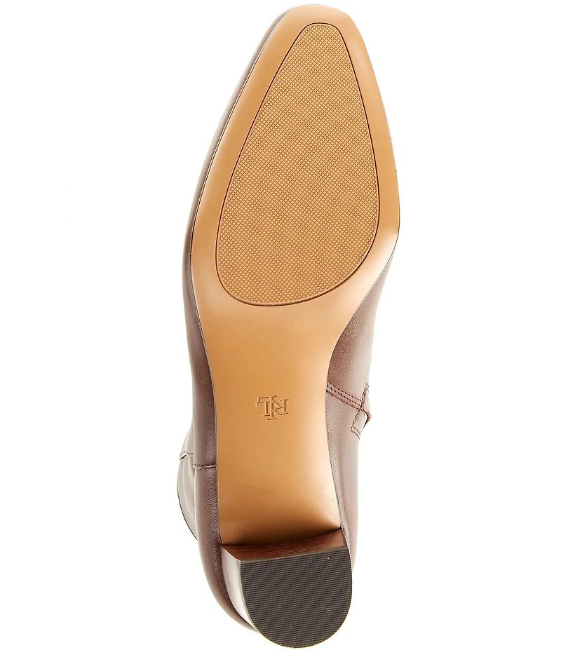 Lauren Ralph Lauren Demi Leather Stack Heel Booties