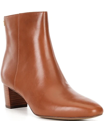 Lauren Ralph Lauren Demi Leather Stack Heel Booties