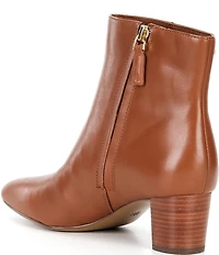 Lauren Ralph Lauren Demi Leather Stack Heel Booties