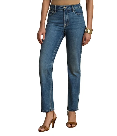 Lauren Ralph Lauren Denim High Rise Straight Leg Ankle Length Jeans