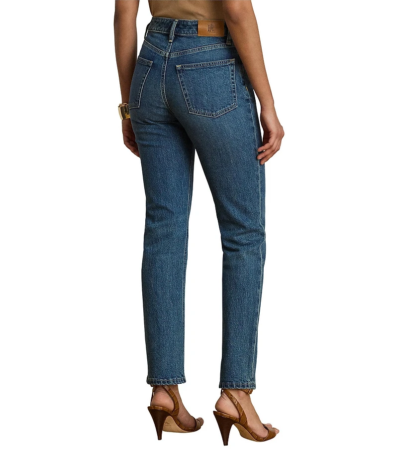 Lauren Ralph Lauren Denim High Rise Straight Leg Ankle Length Jeans