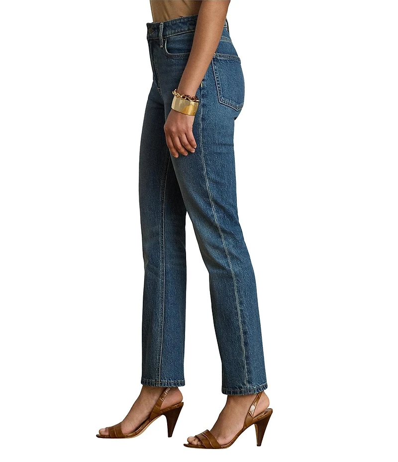 Lauren Ralph Lauren Denim High Rise Straight Leg Ankle Length Jeans