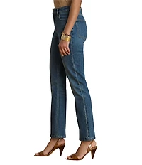 Lauren Ralph Lauren Denim High Rise Straight Leg Ankle Length Jeans