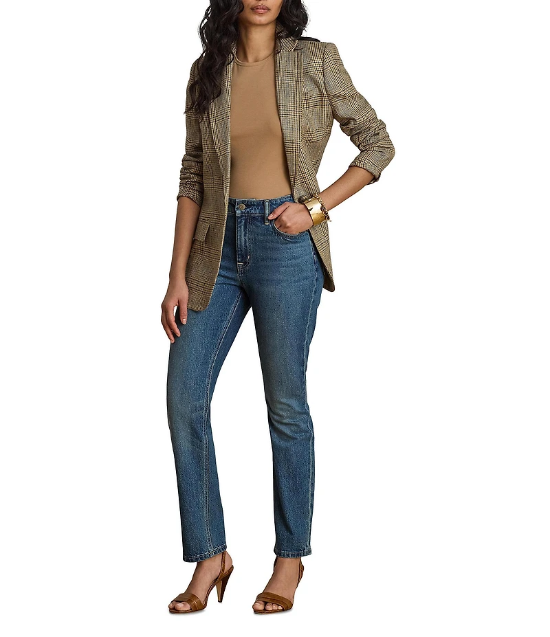 Lauren Ralph Lauren Denim High Rise Straight Leg Ankle Length Jeans