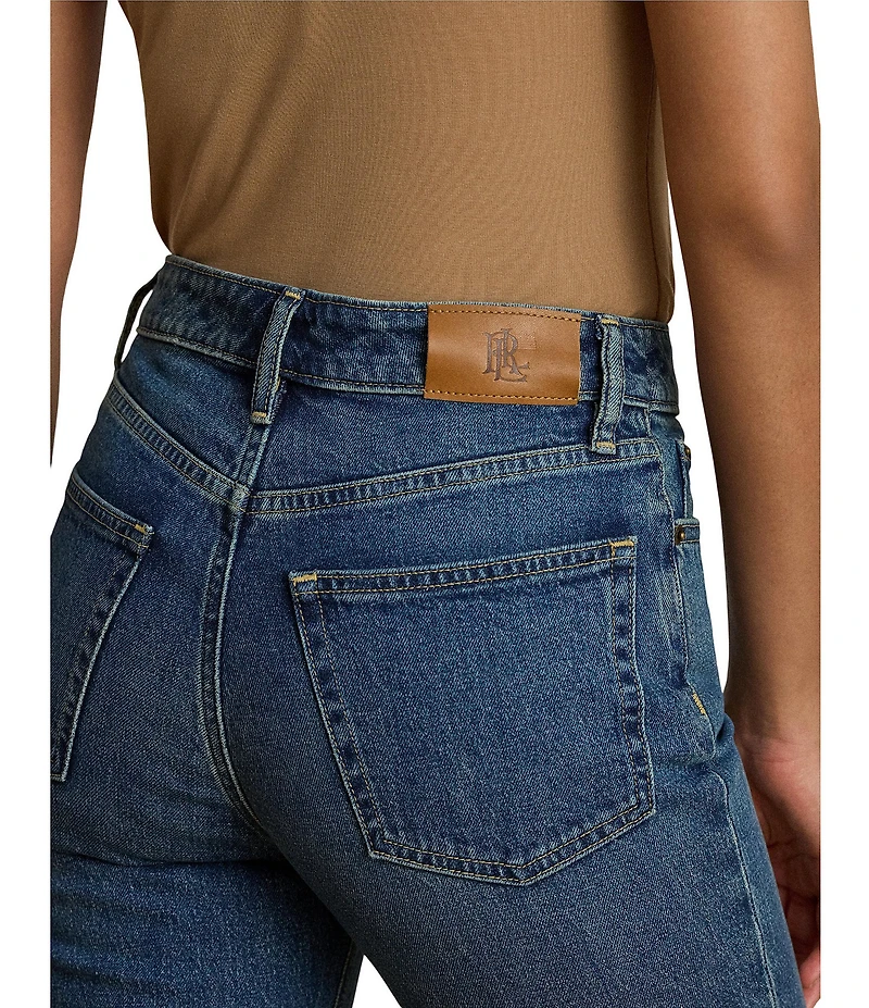Lauren Ralph Lauren Denim High Rise Straight Leg Ankle Length Jeans