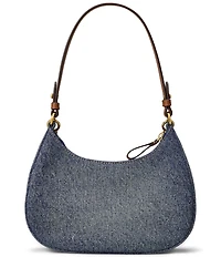 Lauren Ralph Lauren Denim Medium Marcy Zip Braided Strap Shoulder Bag