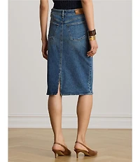 Lauren Ralph Lauren Denim Mid Rise Knee Length Pencil Skirt