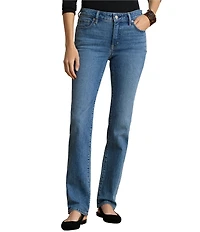 Lauren Ralph Lauren Denim Mid Rise Straight Leg Full Length Jeans