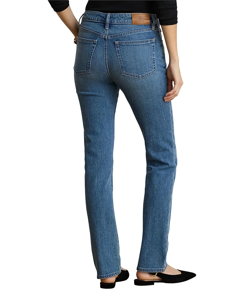 Lauren Ralph Lauren Denim Mid Rise Straight Leg Full Length Jeans