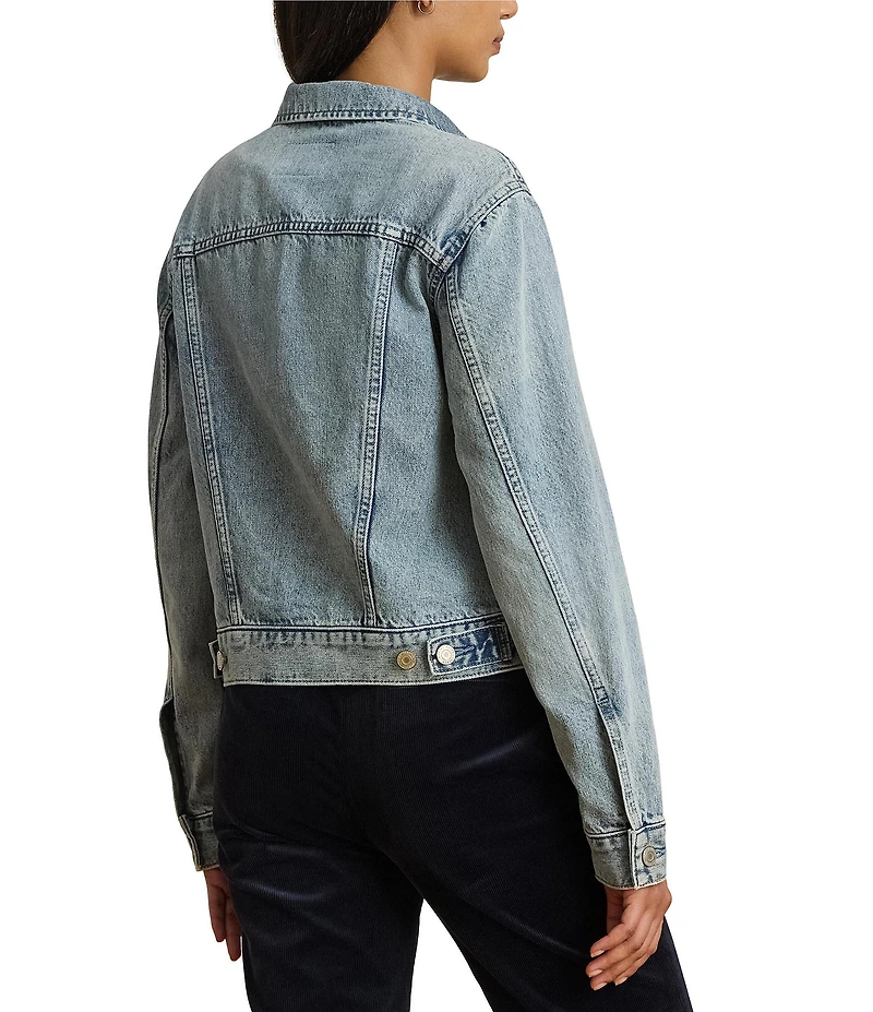 Lauren Ralph Lauren Denim Point Collar Long Sleeve Trucker Jacket