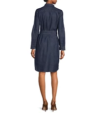 Lauren Ralph Lauren Denim Twill Point Collar Long Sleeve Shirt Dress