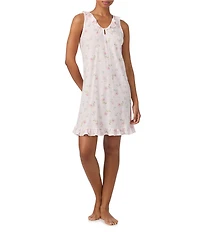 Lauren Ralph Lauren Ditsy Bouquet Print Sleeveless V Neck Jersey Knit Short Nightgown