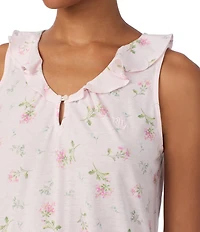 Lauren Ralph Lauren Ditsy Bouquet Print Sleeveless V Neck Jersey Knit Short Nightgown