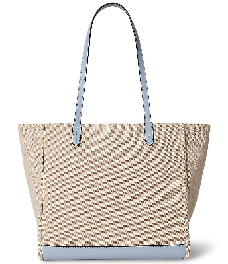 Lauren Ralph Lauren Golden Retriever Embroidered Large Cameryn Canvas Tote Bag