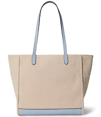 Lauren Ralph Lauren Golden Retriever Embroidered Large Cameryn Canvas Tote Bag