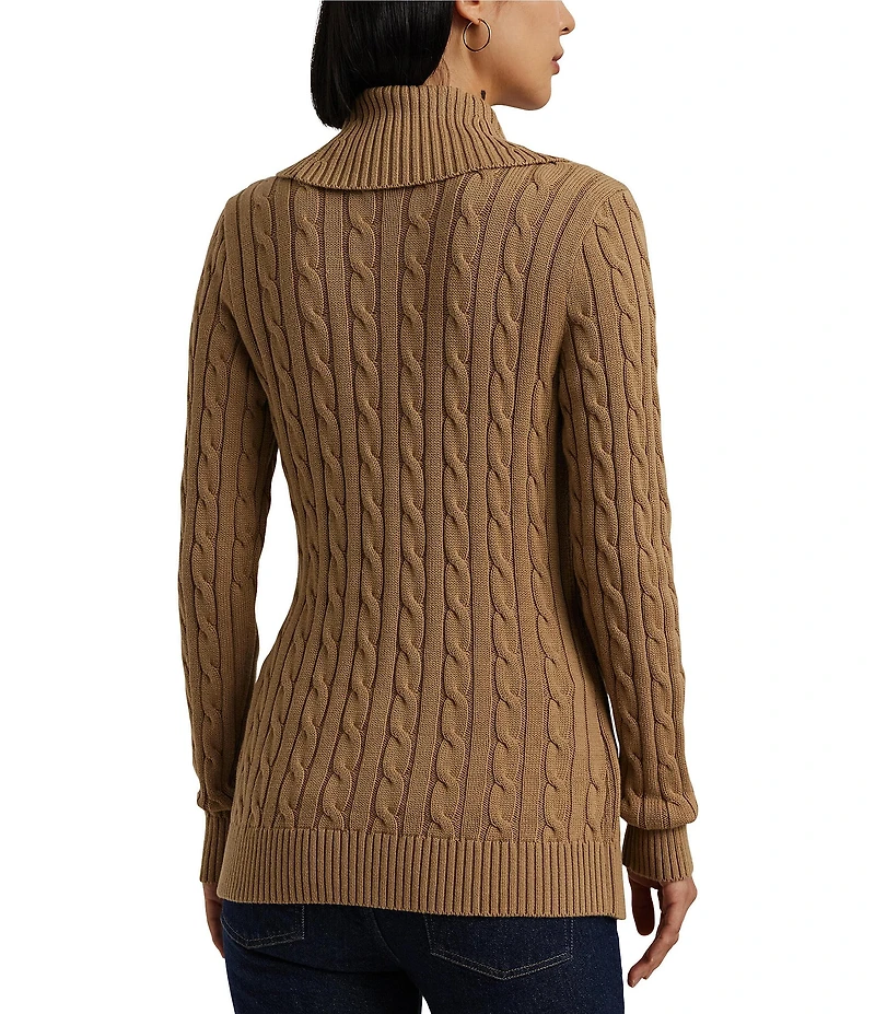 Lauren Ralph Lauren Ribbed Shawl Collar Long Sleeve Side Buckle Sweater